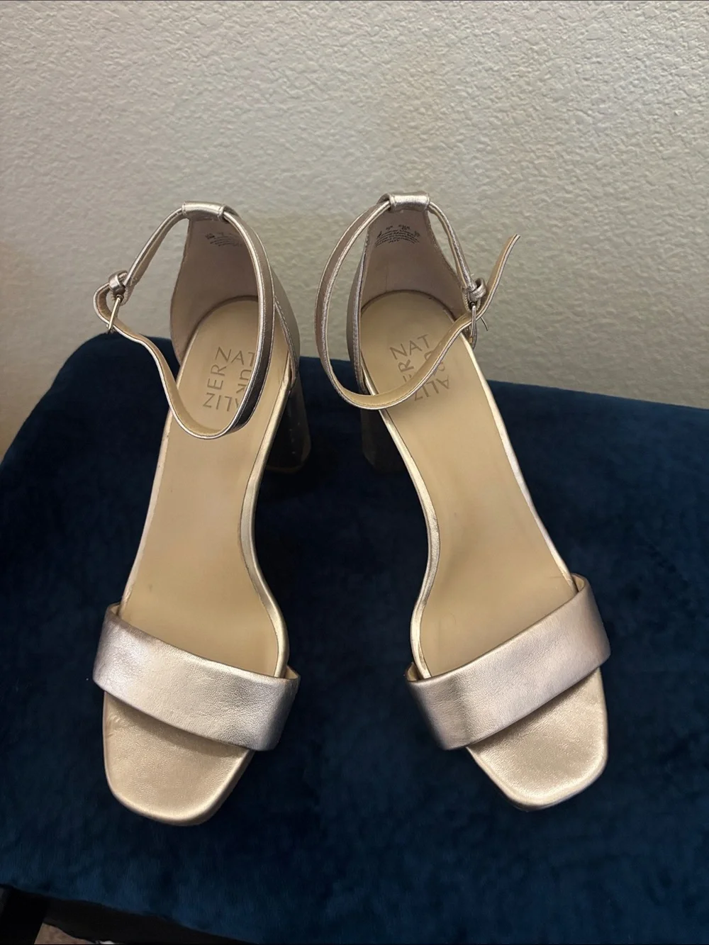 Naturalizer Iridescent Block Heel Ankle-Strap Sandals